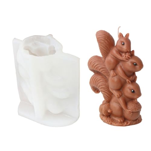 XAGMODSHN Silikonform für Tierkerzen, 3D-Elefant, Kätzchen, Kunstharz, zum Basteln, schöne Tierkuchen, Schokoladenform von XAGMODSHN