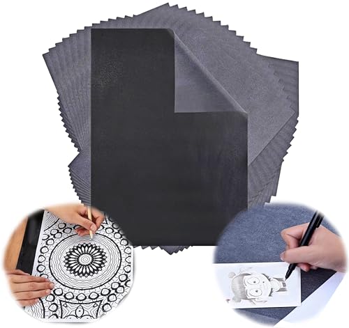 Kohlepapier zum Nachzeichnen - 100 Blatt Kohle-Transferpapier, Graphitpapier für Kohlekopie, perfekt für Kunst, Handwerk und DIY-Projekte von XANADU