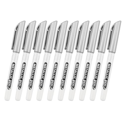 XANHOY 10x Metallic Marker Pen für Gästebuch Hochzeit Foto Schwarze Seiten Scrapbooking Wasserfest Metallic Stift Malstift von XANHOY