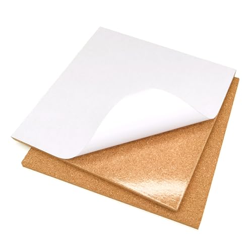 XANHOY 2 selbstklebende Korktafeln für die Wand, 30,5 x 30,5 cm, Korkplatten, rahmenlos, für Küche, Büro, Display von XANHOY