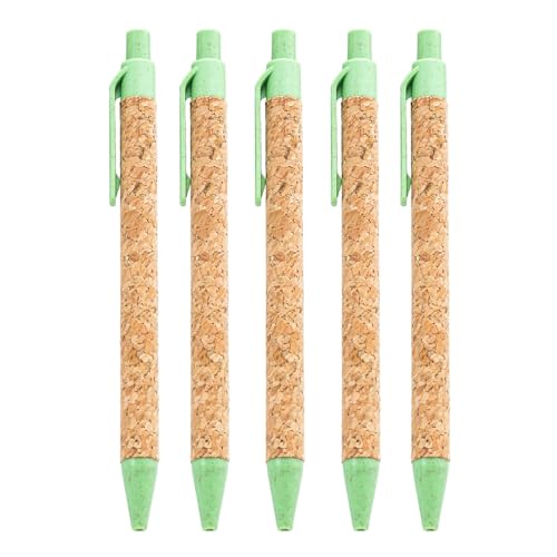 XANHOY 5 Stück 1,0 mm Ölstift Holzmaserung einziehbarer Kugelschreiber glattes Schreiben Stift Schule Schreibwaren Zubehör zum Schreiben von XANHOY