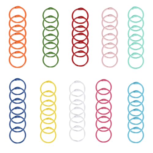XANHOY 60 x Metall-Binderinge, Buchbinderinge, 30 mm/45 mm, Schlüsselanhänger, Schlüsselanhänger, Papierringe, Notizbuchringe für die Schule von XANHOY