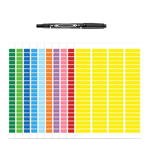 XANHOY Farbkodierungs-Etiketten, rechteckig, farbige Aufkleber, rechteckig, farbige Aufkleber, Regenbogen-Klebeetiketten, 10 Stück von XANHOY