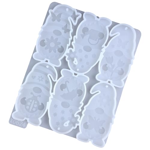 XANHOY Flexible Anhängerform mit 6 Mulden, Zwergenform, Schlüsselanhänger, Bastelzubehör, Geschenk für Bastelliebhaber XANHOY Flexible Anhängerform mit 6 Mulden, Zwergenform, Schlüsselanhänger, Bastelzubehör, Geschenk für Bastelliebhaber von XANHOY
