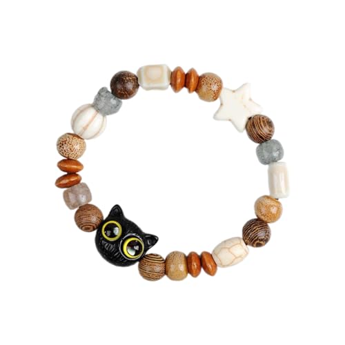 XANHOY Trendiges Glasperlen-Armband mit Tiermotiven, zartes Cartoon-Katzen-Armband mit Glasperlen, stilvolles Armband zum Sammeln von XANHOY