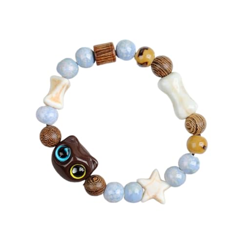 XANHOY Trendiges Glasperlen-Armband mit Tiermotiven, zartes Cartoon-Katzen-Armband mit Glasperlen, stilvolles Armband zum Sammeln von XANHOY