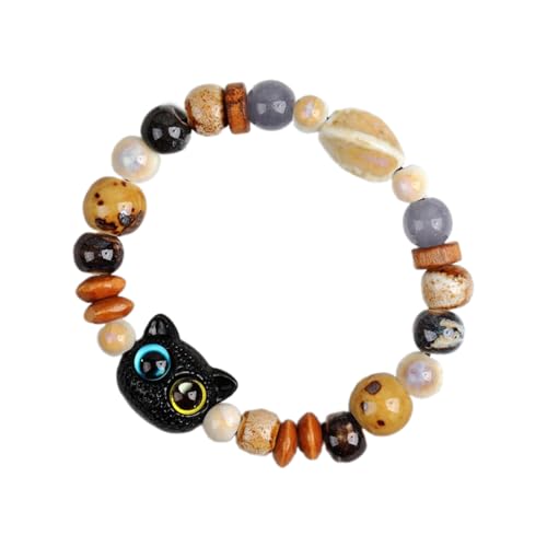 XANHOY Trendiges Glasperlen-Armband mit Tiermotiven, zartes Cartoon-Katzen-Armband mit Glasperlen, stilvolles Armband zum Sammeln von XANHOY