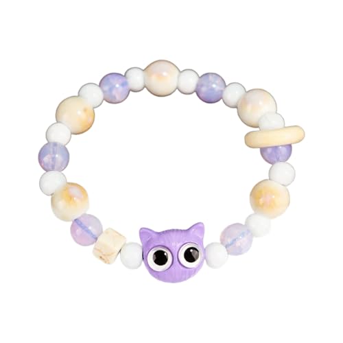 XANHOY Trendiges Glasperlen-Armband mit Tiermotiven, zartes Cartoon-Katzen-Armband mit Glasperlen, stilvolles Armband zum Sammeln von XANHOY