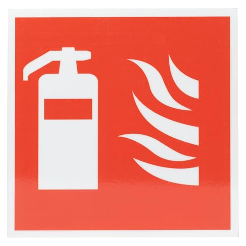 Schild Feuerlöscher Schild, Feuerlöscher Aufkleber, Feuerlöscher-Schild Aluminium selbstklebendes für Außen und Innen Feuerlöscher Schilder, 15x15cm von XAQAMY