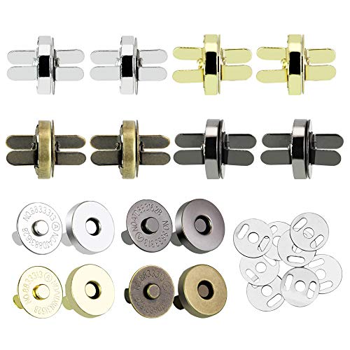 XAVSWRDE 40 Stück Magnetische Knopf Druckknöpfe 14mm Magnet Knopf Set DIY Magnetverschlüsse Magnetknöpfe Ohne Nähen Magnetverschluss für Taschen, Nähen, Handwerk, Handtaschen (4 Farben) von XAVSWRDE