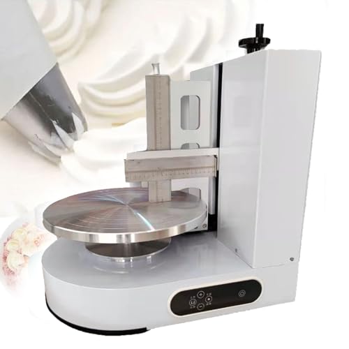 XAoSCd Maschine Zum Verteilen Und Schmieren Von Kuchencreme, Dekorationsmaschine, Automatischer Kuchencremeglätter, Verstellbarer Kuchenschaber Für 4-12-Zoll-Kuchen, Weiß,White von XAoSCd