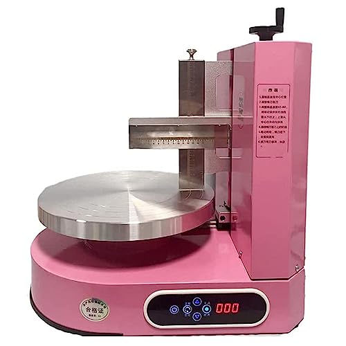 XAoSCd Tragbare Automatische Kuchenbeschichtungs-Glättungsschabermaschine, Kuchenglasurmaschine, Einstellbare Kuchenglasur Für Konditoreien Und Haushalte,Grün,Pink von XAoSCd