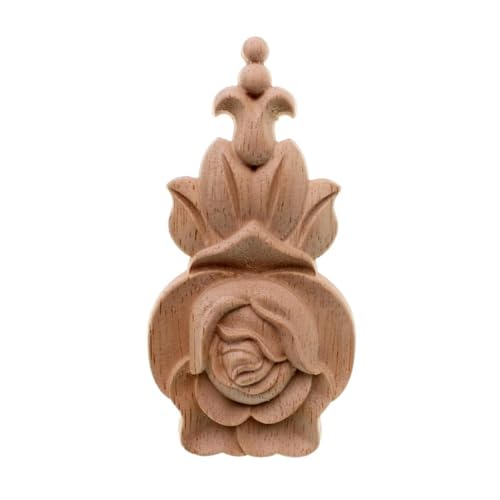 XBHGSY Holz Ornament Applique Dekorative Holzapplikationen Schnitzrahmen Für Möbel Schranktür Heimdekoration Holzfigur Blumenmuster 2 Stück 10 X 6 Cm von XBHGSY