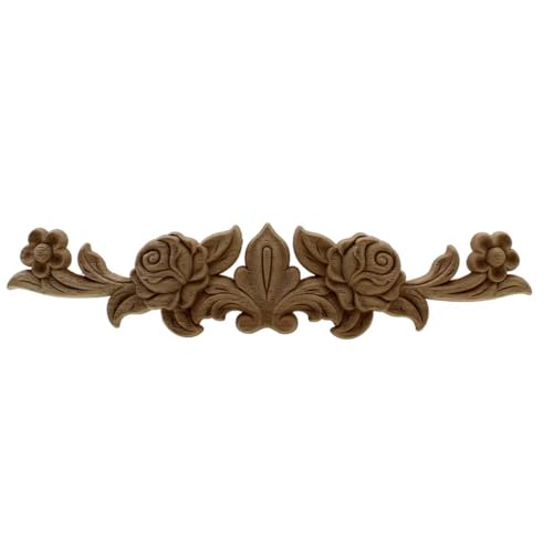 XBHGSY Holzschnitzerei Applikationen Holzmöbel Applikation Wohndekoration Maison Accessoires Dekor Vintage Holzfiguren Ornamente 32X6,5Cm von XBHGSY