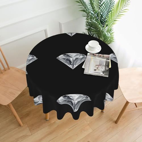 XBKGOHA Runde dekorative Tischdecke, 152,4 cm, wunderschöner Diamant-Druck für den Innen- und Außenbereich, auf runden Tischen wie Couchtischen, Esstischen und Bauernhoftischen XBKGOHA Runde dekorative Tischdecke, 152,4 cm, wunderschöner Diamant-Druck für den Innen- und Außenbereich, auf runden Tischen wie Couchtischen, Esstischen und Bauernhoftischen von XBKGOHA