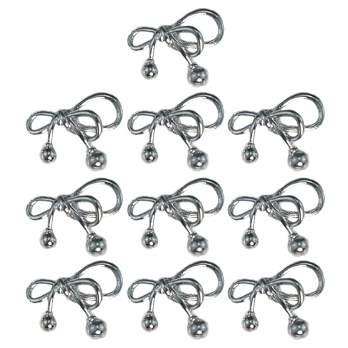 XBOKA 10 x Schleifen-Charm-Anhänger, 19,3 x 16 mm, silberfarbene Schleifen, Anhänger für Ohrringe, Halsketten, Schmuckherstellung, Zubehör, 19.3x16mm, Metall, Ohne Edelstein von XBOKA