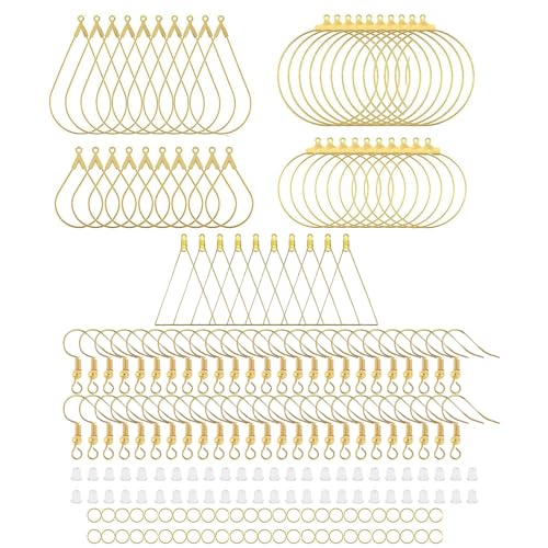 XBOKA Ohrringhaken, Schmuckherstellung, Ohrringherstellung, Ohrring-Teil für Schmuckherstellung, Ohrringherstellung, 200 Stück von XBOKA