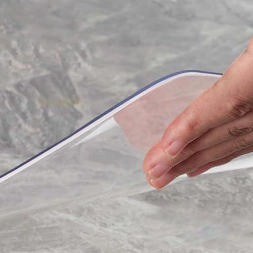 Tischdecke Transparent 2mm - Viele Größen - Tischfolie Transparent nach Maß, Tischdecke Abwaschbar,Kante Tischschutz Transparent Glasklar Folie abgeschrägte Kante (40x100cm(15.75x39.37in)) von XCKJYDCDB