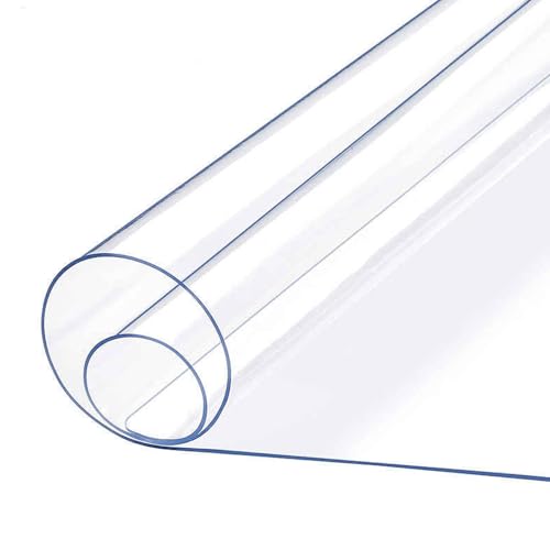 Tischfolie transparent PVC 1.5 mm- Glasklar Folie Tischschutz - versch. Größen, Individuell Zuschneidbarer - Vielseitig Einsetzbare & Abwaschbare Tischdecke (100x100cm(39.37x39.37in)) von XCKJYDCDB