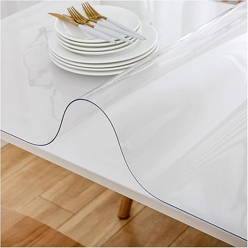 Transparenter PVC-Tischschutz, 2 mm, wasserdicht, öldicht, transparente Kunststoff-Tischdecke für Küche, Büro und Esstisch (50 x 60 cm) von XCKJYDCDB