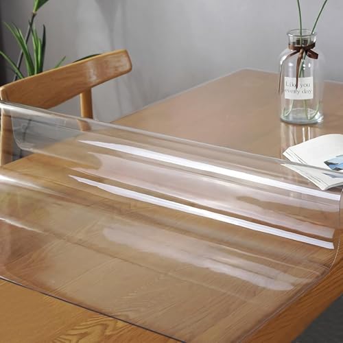 Transparenter Tischschutz, PVC, 2 mm, transparente Tischdecke, abwischbar, wasserdicht, Hitzeschutz-Tischdecke für Esszimmertisch, Schreibtisch, Kaffee, Schreibtisch (60 x 160 cm) von XCKJYDCDB