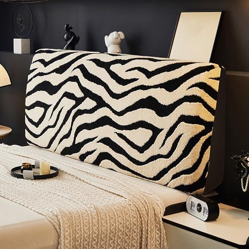 XCLOOZGL Modernen Stil Bettkopfteil Hussen Weichem Plüsch Bett Kopfteil Bezug Weicher Strecken Samtstoff Kopfteil-Schoner Universell 120/150/180/200Cm Headboard Covers Für Bett Kopf,Beige,120cm von XCLOOZGL