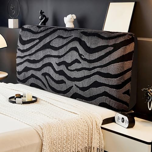 XCLOOZGL Modernen Stil Bettkopfteil Hussen Weichem Plüsch Bett Kopfteil Bezug Weicher Strecken Samtstoff Kopfteil-Schoner Universell 120/150/180/200Cm Headboard Covers Für Bett Kopf,Grau,120cm von XCLOOZGL