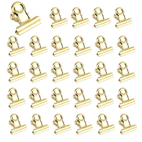 XCRPRT Kleine Bulldogge Büroklammern 60 Pcs Klammern Gold 22mm Kleine Klammern, Binder Clips Goldene Klammern Multi-function Clip für Fotos Office Kitchen Büro Zubehör von XCRPRT