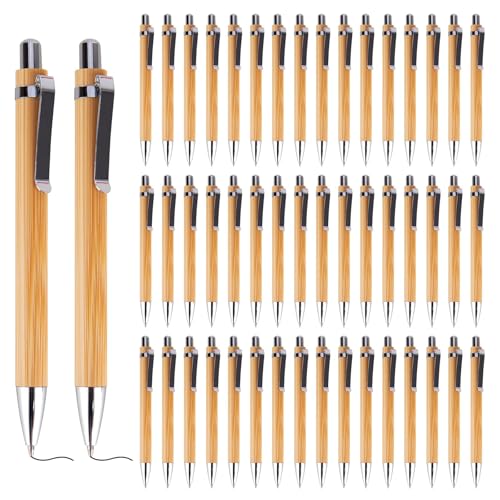 XCRPRT Kugelschreiber 30 Pcs Kugelschreiber Hochwertig Ergonomischer Bambus Kugelschreiber, Holz Kugelschreiber für Schreiben Journaling Schule Bürobedarf Abschlussgeschenk von XCRPRT