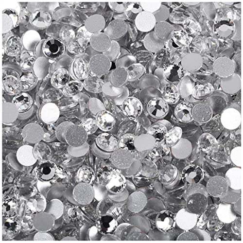 1440st Strasssteine Glas Strass Strasssteine Weiße Runde Diamante Gems 4mm Nicht Selbstklebend Diamante DIY Kristall Rhinestone Strasssteine Nägel Strasssteine Zum Aufkleben Kleidung von XCVCVB