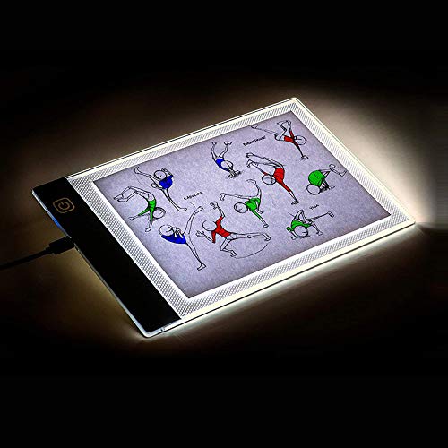 Zeichenbrett Leuchttisch Painting mit USB-Netzteil, Zeichnung Led Licht Pad, Tragbares Leuchtplatte, Einstellbarer Helligkeit (A3) von XDAILUYYDS