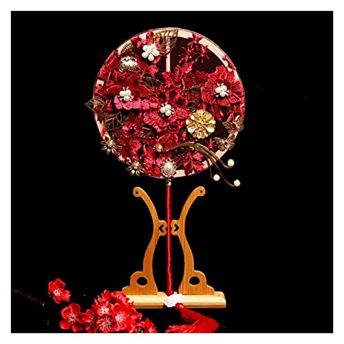 XDAWQP Samt Blume Hause Dekorative Fan Künstliche Braut Hand Bouquet Fan Hochzeit Schmuck Zubehör Braut Fotografie Requisiten， von XDAWQP