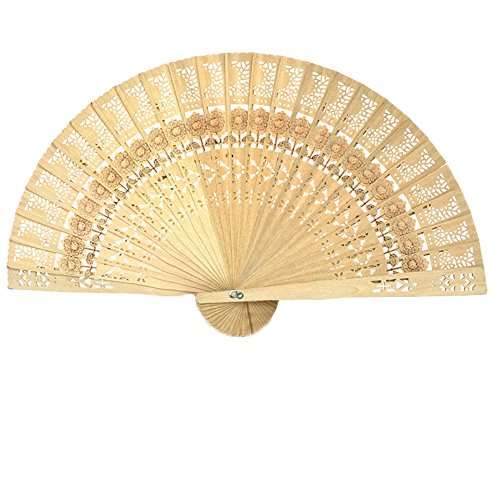 XDAWQP Vintage Klapp Bambus Original Holz Geschnitzt Hand Fan Hochzeit Party Tasche Fan， von XDAWQP