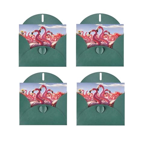 Flamingos Partyingperlen-Papier-Urlaubskarten, Haftnotizen, Dankeskarten, blanko, Grußkarten sind für alle Anlässe geeignet, einschließlich 10 x 15 cm Umschlägen von XDCYWBZDBC