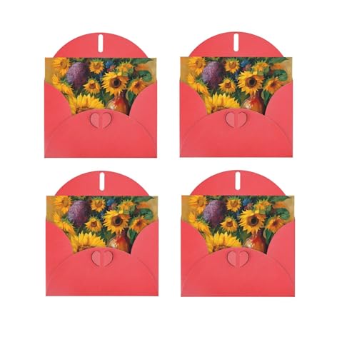 Gelbe Sonnenblumen-Urlaubskarten aus Papier, Haftnotizen, Dankeskarten, blanko, Grußkarten sind für alle Anlässe geeignet, einschließlich 10 x 15 cm Umschlägen von XDCYWBZDBC