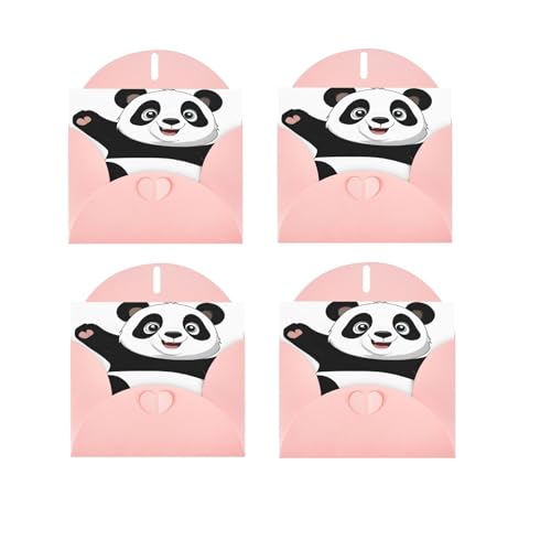 Panda bedruckte Urlaubskarten aus Papier, Haftnotizen, Dankeskarten, blanko, Grußkarten sind für alle Anlässe geeignet, einschließlich 10 x 15 cm Umschlägen von XDCYWBZDBC