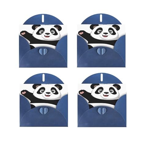 Panda bedruckte Urlaubskarten aus Papier, Haftnotizen, Dankeskarten, blanko, Grußkarten sind für alle Anlässe geeignet, einschließlich 10 x 15 cm Umschlägen von XDCYWBZDBC