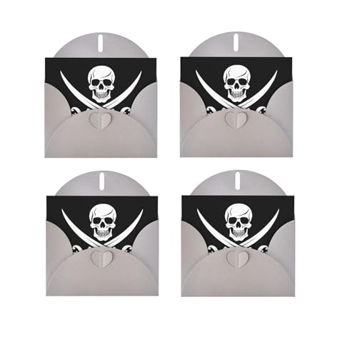 Papier-Urlaubskarten mit Piratenflagge, Haftnotizen, Dankeskarten, blanko, Grußkarten sind für alle Anlässe geeignet, inklusive 10 x 15 cm Umschlägen von XDCYWBZDBC