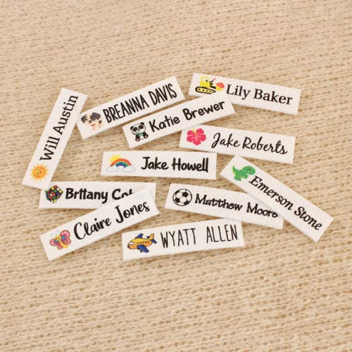 Personalisierte Etiketten Zum Nähen,Kleidungsetiketten Zum Aufnähen,Namensetikette,custom Sewing Labels,handmade Label Zum Annähen, Für Kinder,Schule. (Beige,50P) von XDE