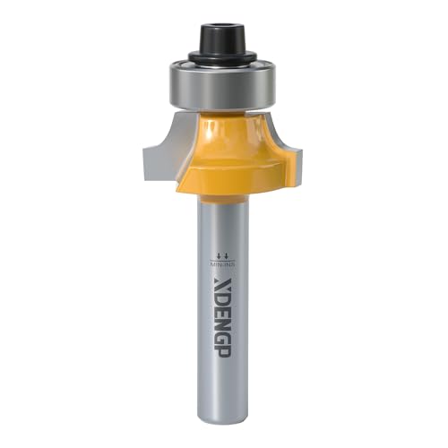 XDENGP Roundover Oberfräsen-Bit, 1/4-Zoll-Schaft, 3/16-Zoll-Radius, runde Oberfräsen-Bits, Router Bits rund für Kantenformen, Runden, Holzbearbeitungsschneider von XDENGP