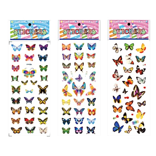 20 Blatt Schmetterling Aufkleber 3D Stickers Set bunte Schmetterling Sticker Insekts Sticker für Partyzubehör Dekorationen für Kinder von XDGBGFN