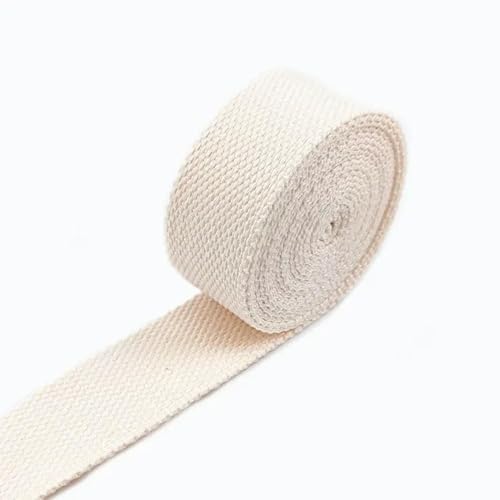 Gurtband aus Polyester-Baumwoll-Leinen, 5 m, 20/25/32/38/50 mm, 2 mm dick, für Rucksack, Gürtel, Kleidung, gewebtes Band von XDMING