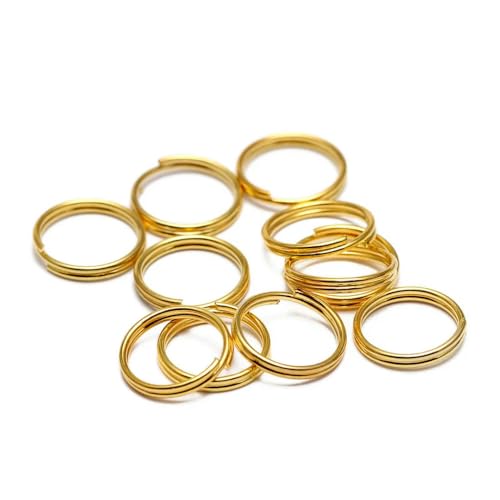 XDMING 200 Teile/los 5 6 7 8 10 12 14 mm schlüssel Ketten Offene Biegeringe Doppel Loops Gold Farbe Spaltringe anschlüsse Für Schmuck Machen von XDMING