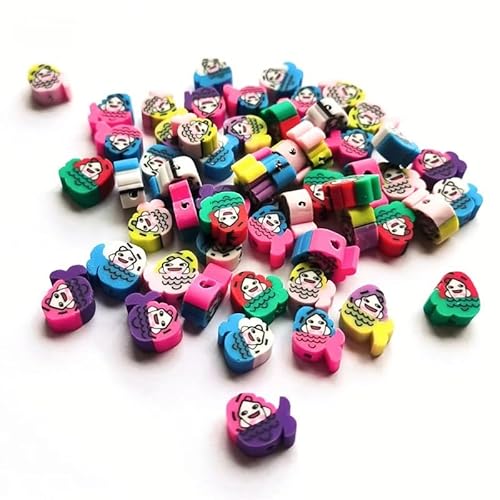 XDNHD 100/200/200 Stück 10 mm Frucht-Polymer-Ton-Perlen, bunte lose Bastelperlen für Schmuckherstellung, DIY-Armbänder, Ohrring-Design von XDNHD