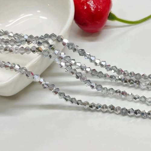 XDNHD 1500/3000 Stück 2 mm facettierte Kristallperlen, transparent, galvanisierte Glasperlen für DIY-Schmuckherstellung, Armband, Halskette, Ohrringhandwerk von XDNHD