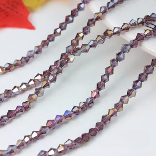 XDNHD 300–1500 Stück, 2,2–10 mm, prismatische Kristalle, facettierte, transparente, galvanisierte Glasperlen, bunte Doppelkegel-Perlen für DIY-Schmuckherstellung, Handwerk von XDNHD