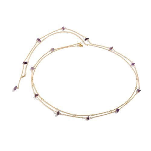 XDNHD 80–100 cm schöne Perlen-Taillenkette, einfache Edelstein-Taillenkette, Diamant-Taillenkette, Strand-Taillenkette für Damen und Mädchen von XDNHD