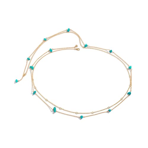 XDNHD 80–100 cm schöne Perlen-Taillenkette, einfache Edelstein-Taillenkette, Diamant-Taillenkette, Strand-Taillenkette für Damen und Mädchen von XDNHD