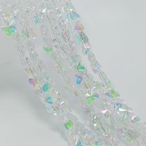 XDNHD Bunte Glasperlen, 10 mm, transparent, galvanisiert, Bastelperlen für Schmuckherstellung, Armband, Halskette, 200–1000 Stück von XDNHD