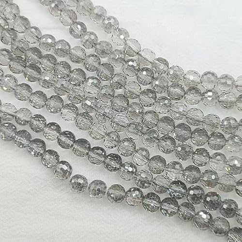 XDNHD Galvanisierte Glasperlen, Fußball-Stil, transparent, facettiert, 6–10 mm, 70–98 Stück, für DIY-Schmuckherstellung, Bastelprojekte von XDNHD